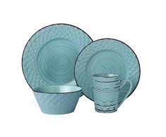 Lorren Home Trends LH516 Korb Geschirr-Set, Steingut, Blau