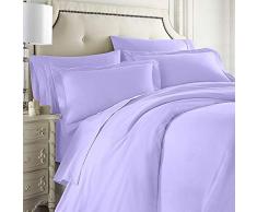 Clara Clark Bettwäsche-Set, 7-teilig, inkl. Spannbettlaken, Bettdecke, Kissenbezüge California King Lavendeltraum