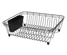 REAL HOME Innovations Abtropfgestell, 35,6 x 44,5 x 13,5 cm, groß, Schwarz/Chrom