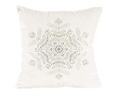 Eurofirany Kissenbezüge Kissenhüllen Velvet Samt Couchkissenbezüge Sofakissenbezüge Weihnachten Steinchen Christmas Schneeflocken Dekorationskissen Doppelpack 2er Set Kopfkissenbezüge Dekokissen