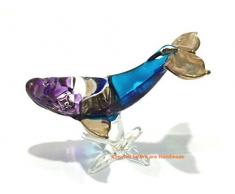 Handmade Blau Wal Art Glas geblasen Sea Tier Figur von Wir sind handgefertigt Figur Kunst Glas mundgeblasen