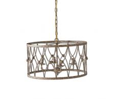 K&K Interiors 15001B Hängeleuchte, rund, Metall, 61 cm