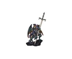 GSC 71823 Drachenfigur, 12,7 cm, Blau und Grün mit Rüstung und Schwert, Schwarz