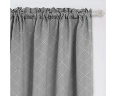 Deconovo Jacquard Panels Luxuriöses Spalier Muster Stangen-Vorhänge und Vorhänge für Schiebetüren, 132 x 244 cm, grau-Rhombisch