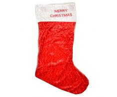 Gifts 4 All Occasions Limited Weihnachtsstrumpf, Samt, 88 cm lang, Rot, 2 Stück
