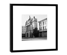 COGNOSCO Fotografie im Holzrahmen: Langer Stall Fotodruck-Format 27 x 27 cm-Rahmenfarbe schwarz-Hochwertiges Wandbild, Geschenkidee oder Souvenir aus Potsdam, Holz, Weiß, Rahmen