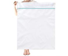 OTraki Wäschesack für Schlafheim, Netzstoff, 109,9 x 88,9 cm, extra groß, mit Reißverschluss, für Zuhause, Reisen, Camp, College, strapazierfähig, waschbar, Netz-Organizer für empfindliche Mäntel, Kleider, Bettwäsche,