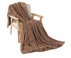 kaguster Super gemütliche weiche Decke aus Kunstkaninchenfell und Samt für Kinder und Erwachsene 51×63 Khaki