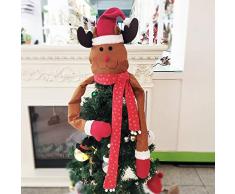 CCINEE Weihnachtsbaumspitze, Rentier-Hugger mit Baumwollfüllung, handgefertigt, für Weihnachtsbaumschmuck, Dekorationen, Weihnachten, Urlaub, Winter, Wunderland, Partyzubehör