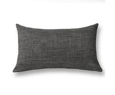Jeanerlor Euro Überwurfkissenbezug für Sofas, Couch, Stuhl, Bett, Outdoor, von Home Decor Kunstleinen mit Bambusstruktur Modern 12＂x20＂ dunkelgrau