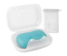 Anwenk Seifenschale Dusche Wasserfall Seifenhalter Seifenhalter Abtropfgestell Flexibles Silikon für Dusche/Badezimmer/Küche/Theke, hält Seife Bars trocken sauber Translucent 1pack