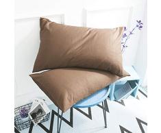 TAOSON 100% Baumwolle Fadenzahl 300 Weiß Chevron Zig Zag Voller Länge Reißverschluss Körper Kissen Fall Nur Cover Kein Einsatz 53,3 x 137,2 cm Queen - 2 Pack Khaki