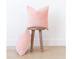 Dekorative Samt-Kissenbezüge für Couch, Sofa oder Bett, gewebt, 45,7 x 45,7 cm und 55,9 x 55,9 cm, modernes Design, Samt 18 x 18 Blush Pink