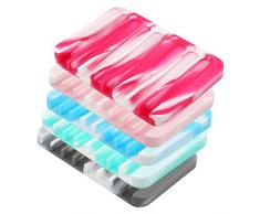 WINIT 5 Stück Silikon Seifenhalter, konkav Selbst Entwässerung Seifenschale Halter-Rutsch-Seife Saver Flexibler Seife Tablett Abtropfgestell Dusche Küche Spüle Travel Badezimmer Badewanne