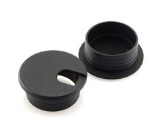 HJ Garden 1–1/5,1 cm Schreibtisch Tüllen Kabel Loch Cover Büro PC Schreibtisch Kabel Organizer aus Kunststoff, Schwarz