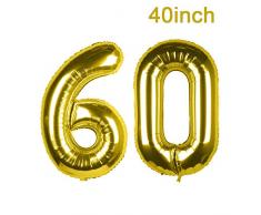 AimtoHome Folienballon für Geburtstag, Jahrestag, Party-Dekoration, 101,6 cm, goldfarben Gold-60