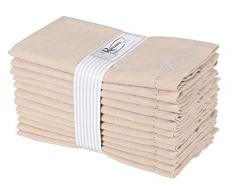 Ramanta Home Stoffservietten, 12 Stück, verschiedene Farben und Größen 20x20 Chambray Napkin khaki