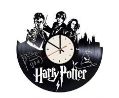 Artwork Decor Wanduhr aus Vinyl, Motiv Junge Zauberer, Geschenkideen für Fantasy-Roman-Fans für Kinder, Wohnzimmer, Wanddekoration, Schule für Hexerei und Zauberer, handgefertigt