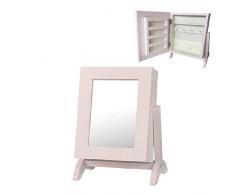 Dcasa Schmuckkästchen Spiegel Schmuckorganizer für Schrank Aufbewahrung von festlichen Dekorationen für Zuhause Unisex Erwachsene Rosa (Rosa)