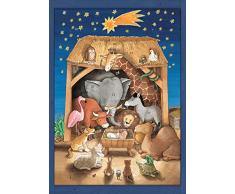 Adventskalender Jesuskind und die Tiere an der Krippe