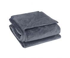 sourcing map Kuscheldecke Tagesdecke weiche & warme Fleecedecke als Sofadecke Couchdecke Wohn- und Kuscheldecke Wolldecke aus samtweichem Plüsch Dunkelgrau 150x200cm