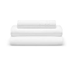 Das Bett Tabelle Club doppelt gebürstet Smart Stoff 1800 Betten – Falten, verblassen, schmutzabweisend – Hypoallergen, Cooling- 4-teiliges Bett-Set, Mikrofaser, weiß, Split King