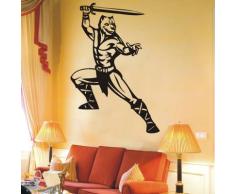 INDIGOS 4052166185462 Wandtattoo w958 Tribal Henker mit Axt FantasieWandaufkleber, 96 x 65 cm, braun