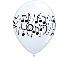 Unbekannt Qualatex Music Notes Luftballons 50 Stück 27,9 cm Latex weiß