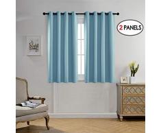 miuco Verdunkeln Tülle Strukturierte eingewoben Blackout Vorhänge für Wohnzimmer Vorhang Panels Set von 2..., metall, himmelblau, 52x63 Inch