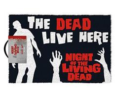 Night of the Living Dead Fußmatte The Dead Live Here schwarz, aus Kokosfaser, Unterseite aus PVC.
