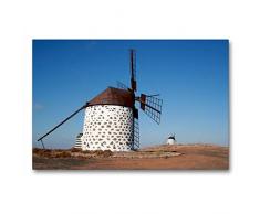 Premium Textil-Leinwand 90 x 60 cm Quer-Format Windmühle in Fuerteventura | Wandbild, HD-Bild auf Keilrahmen, Fertigbild auf hochwertigem Vlies, Leinwanddruck von Willy Matheisl