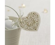 Neviti Vintage Romance Geschenkanhänger, Herz, Crème/Gold