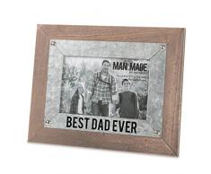 Pavillon Bilderrahmen Best Dad Ever, Holz und Metall, 10 x 15 cm