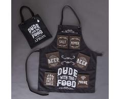 Boxer Gifts Kochschürze Dude with Food, robust, Starke Taschen, Geburtstag, Weihnachten oder Vatertag, Wird mit toller Geschenktasche aus Segeltuch, Schwarz, Einheitsgröße