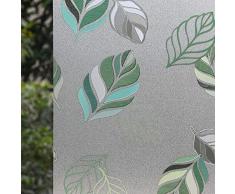 Vsudo Dekorative Sichtschutzfolie, kein Kleber, Dekoration, statische Haftung, Glas-Aufkleber, UV-/Wärme-Kontrolle, für Zuhause und Büro (Wohnzimmer/Badezimmer/Küche/Haustür-Fenster) (bunte Blume) 17.7 By 78.7 Plum Blossom