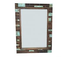 HiEnd Accents Faux Turquoise Wall Mirror Wandspiegel, Holz, türkis