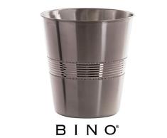 BINO Abfalleimer aus Metall für Badezimmer, Büro, Küche Corrugated Stripe