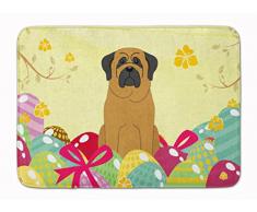 Carolines Treasures Fußmatte, Ostereier, Mastiff, maschinenwaschbar, Memory-Schaumstoff, Mehrfarbig