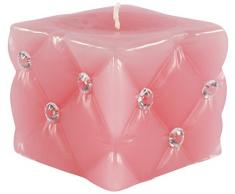 Magic Candle World Candles Geprägte quadratische Stumpenkerze mit Kristallen verziert. Exclusiv Deko.