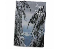 Handtuch / Sporthandtuch mit 3D-Rosen-Motiv, Weihnachtsmotiv, 15 x 22 cm