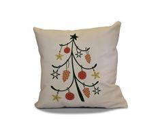 E by design Dekokissen für Weihnachten, geometrischer Druck, 45,7 x 45,7 cm, gebrochenes Weiß