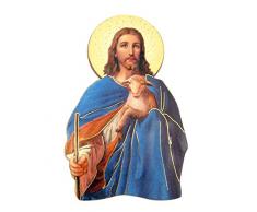 Devotional Gifts Christliche Statuette und Magnet aus Holz, geprägt, goldfarben Der Gute Hirte (The Good Shepherd) Goldfarben, Braun