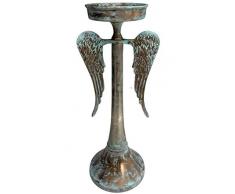 Farmhouse World Engelsflügel Kerzenhalter für Tisch – lackiertes Metall für einen rustikalen Look und perfekten Stumpenkerzenhalter für Engel-Dekoration 20 Large Candle Holder