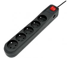 activejet-APC 5 cl-3 M Messerblock 5-Fach mit Schalter 3 m schwarz