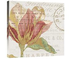 Global Galerie Katie Pertiet Bücherregal Botanical III Giclée-Gespannte Leinwand Artwork, 61 x 61 cm