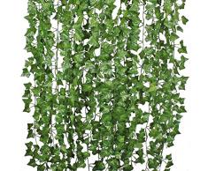 78 ft-12 Pack Girlande, künstlicher Efeu Pflanzen Vine Aufhängen Hochzeit Girlande Fake Blattwerk Blumen Home Kitchen Garden Office Hochzeit Wand Decor
