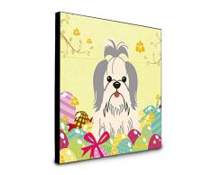 Carolines Treasures Wanddekoration Ostereier, Shih Tzu, silberfarben/Weiß