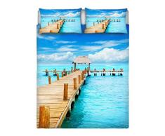 Italian Bed Linen Bettwäsche für Doppelbett, mit Digitaldruck AW04 255 X 300 X 1 cm Multicolore Aw04