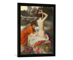 Gerahmtes Bild von George Spencer Watson Der Brunnen, Kunstdruck im hochwertigen handgefertigten Bilder-Rahmen, 50x70 cm, Schwarz matt