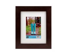 BorderTrends Holz 8 x 10/5 x Bluetooth Massivholz Bilderrahmen, braun mit weiß matte